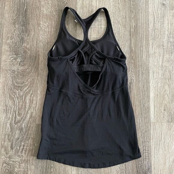 Athleta Black Swift Reach And Restore Built-in Bra Tank Top - Size: XS - Picture 7 of 10